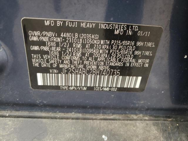 Photo 10 from auction – 2011 SUBARU FORESTER 2 with VIN JF2SHABC2BH740735
