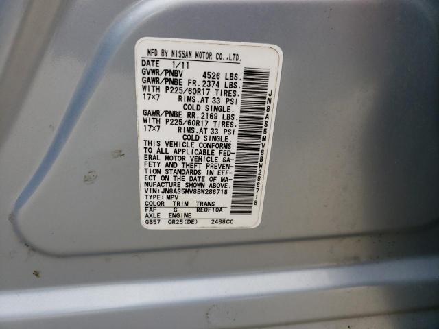Photo 10 from auction – 2011 NISSAN ROGUE S with VIN JN8AS5MV8BW286718