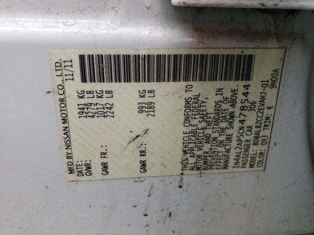 Photo 10 from auction – 2012 NISSAN ALTIMA BAS with VIN 1N4AL2AP5CN478544