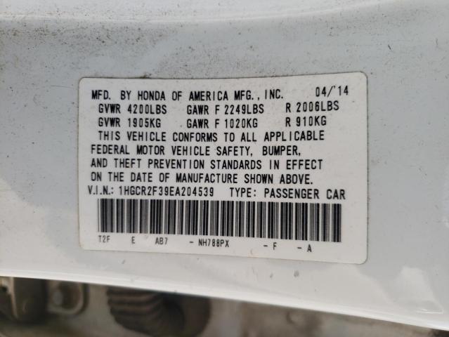 Photo 10 from auction – 2014 HONDA ACCORD LX with VIN 1HGCR2F39EA204539