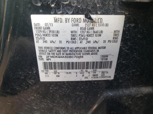 Photo 10 from auction – 2013 FORD EDGE SPORT with VIN 2FMDK4AK5DBC70456