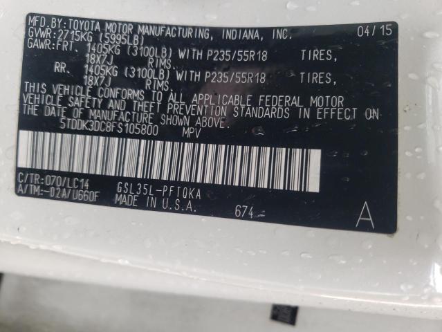 Photo 10 from auction – 2015 TOYOTA SIENNA XLE with VIN 5TDDK3DC8FS105800