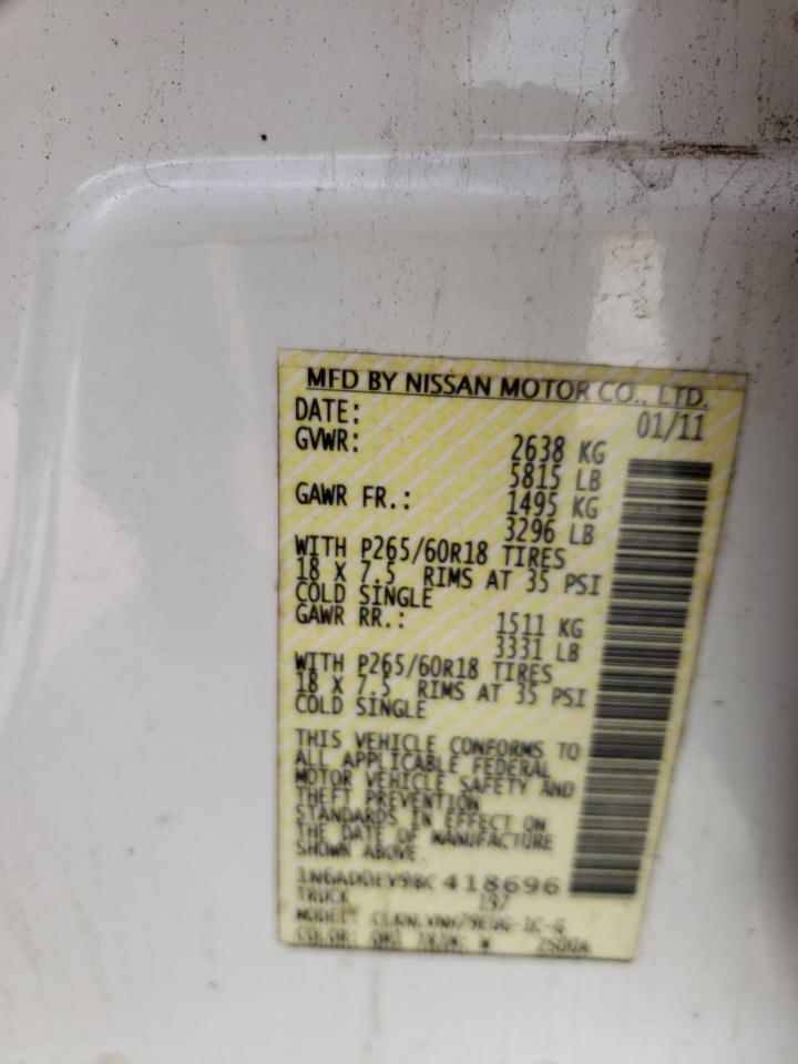 Photo 10 from auction – 2011 NISSAN FRONTIER S with VIN 1N6AD0EV9BC418696