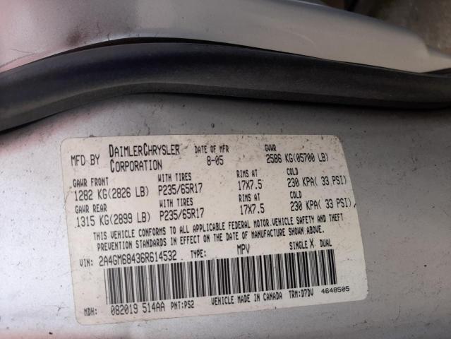 Photo 10 from auction – 2006 CHRYSLER PACIFICA T with VIN 2A4GM68436R614532