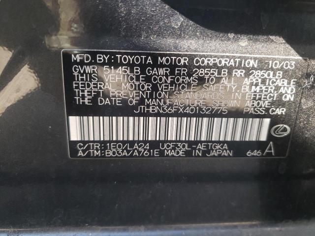 Photo 10 from auction – 2004 LEXUS LS 430 with VIN JTHBN36FX40132775