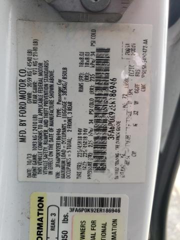 Photo 10 from auction – 2014 FORD FUSION TIT with VIN 3FA6P0K92ER186946