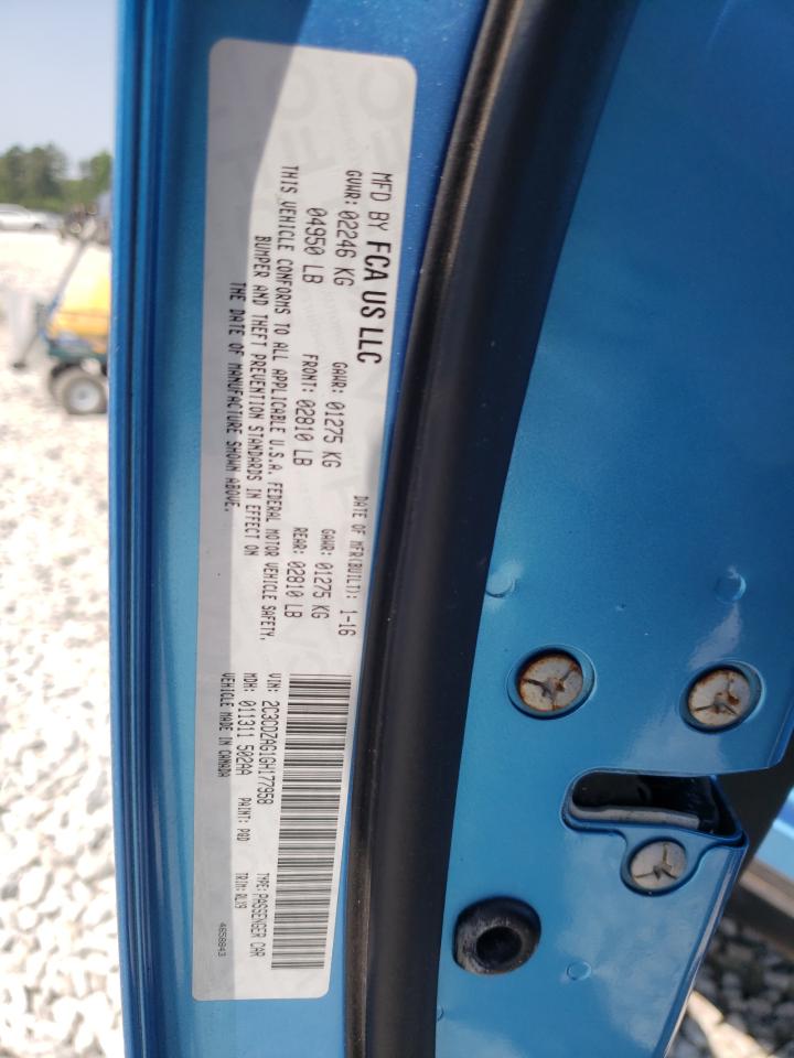 Photo 10 from auction – 2016 DODGE CHALLENGER with VIN 2C3CDZAG1GH177958