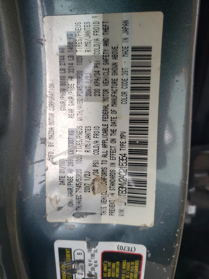 Photo 10 from auction – 2010 MAZDA CX-9 with VIN JM3TB3MV2A0215354