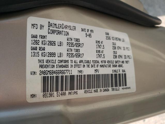 Photo 10 from auction – 2006 CHRYSLER PACIFICA T with VIN 2A8GM68466R667711