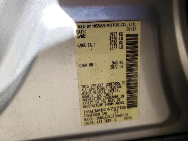 Photo 10 from auction – 2017 NISSAN ALTIMA 2.5 with VIN 1N4AL3AP1HC470708