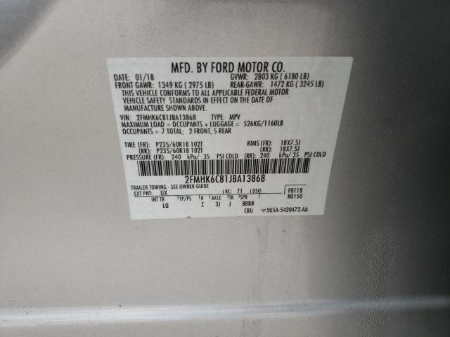Photo 10 from auction – 2018 FORD FLEX SEL with VIN 2FMHK6C81JBA13868