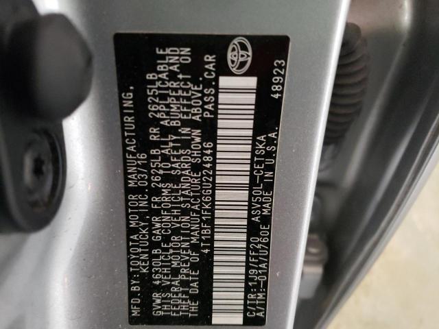 Photo 10 from auction – 2016 TOYOTA CAMRY LE with VIN 4T1BF1FK6GU224846