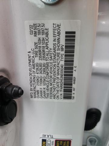 Photo 10 from auction – 2022 HONDA CR-V EX with VIN 7FARW2H53NE009340