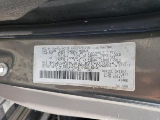 Photo 10 from auction – 2004 TOYOTA SEQUOIA SR with VIN 5TDZT34A24S221167