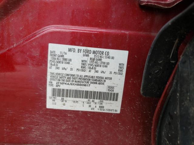 Photo 10 from auction – 2017 FORD EDGE SEL with VIN 2FMPK4J9XHBB09617