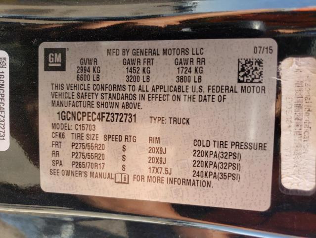Photo 10 from auction – 2015 CHEVROLET SILVERADO with VIN 1GCNCPEC4FZ372731