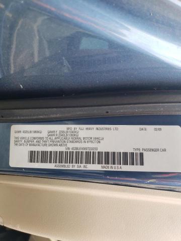 Photo 10 from auction – 2009 SUBARU LEGACY 2.5 with VIN 4S3BL616X97233233