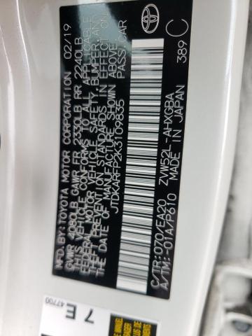 Photo 10 from auction – 2019 TOYOTA PRIUS PRIM with VIN JTDKARFP2K3109835