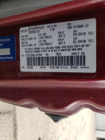 Photo 10 from auction – 2001 DODGE RAM 2500 with VIN 1B7KC23681J274344