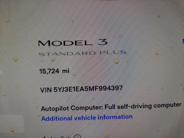 Photo 8 from auction – 2021 TESLA MODEL 3 with VIN 5YJ3E1EA5MF994397
