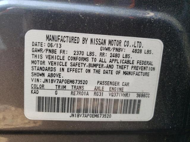 Photo 10 from auction – 2014 INFINITI Q50 BASE with VIN JN1BV7AP0EM673520