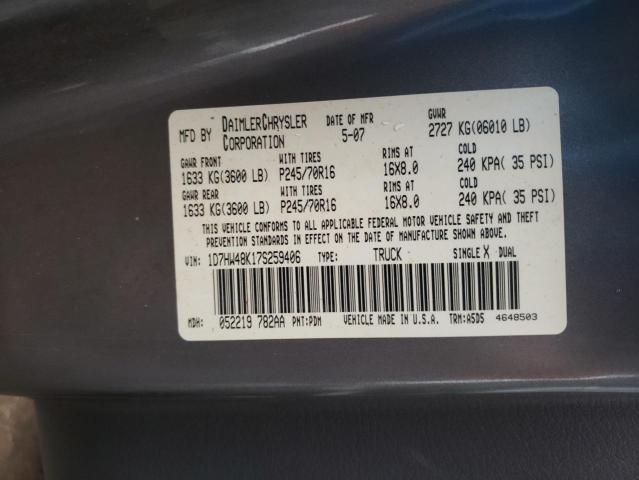 Photo 10 from auction – 2007 DODGE DAKOTA QUA with VIN 1D7HW48K17S259406