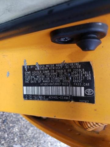 Photo 10 from auction – 2009 TOYOTA CAMRY BASE with VIN 4T4BE46K59R071633