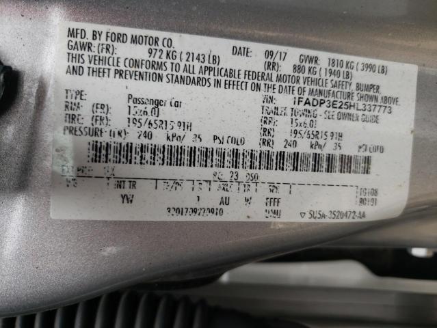 Photo 10 from auction – 2017 FORD FOCUS S with VIN 1FADP3E25HL337773