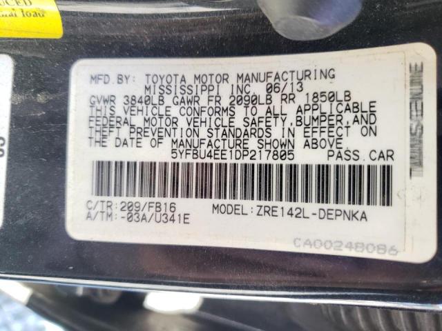 Photo 10 from auction – 2013 TOYOTA COROLLA BA with VIN 5YFBU4EE1DP217805