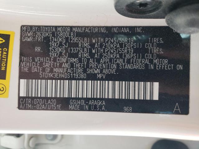 Photo 10 from auction – 2013 TOYOTA HIGHLANDER with VIN 5TDYK3EH4DS119380