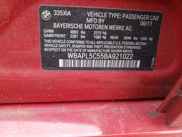 Photo 10 from auction – 2011 BMW 335 XI with VIN WBAPL5C55BA921022