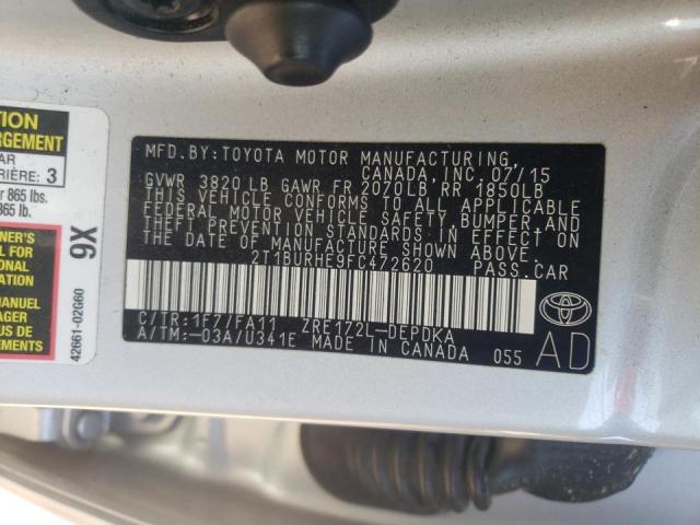 Photo 10 from auction – 2015 TOYOTA COROLLA L with VIN 2T1BURHE9FC472620