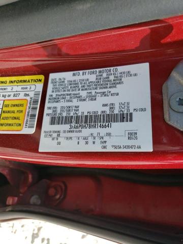 Photo 10 from auction – 2017 FORD FUSION SE with VIN 3FA6P0H78HR146641