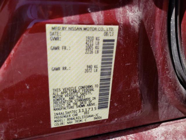 Photo 10 from auction – 2014 NISSAN ALTIMA 2.5 with VIN 1N4AL3AP7EC111715