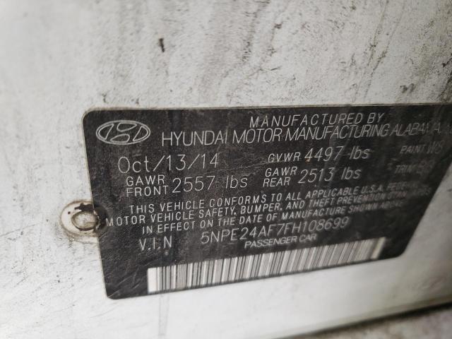 Photo 10 from auction – 2015 HYUNDAI SONATA SE with VIN 5NPE24AF7FH108699