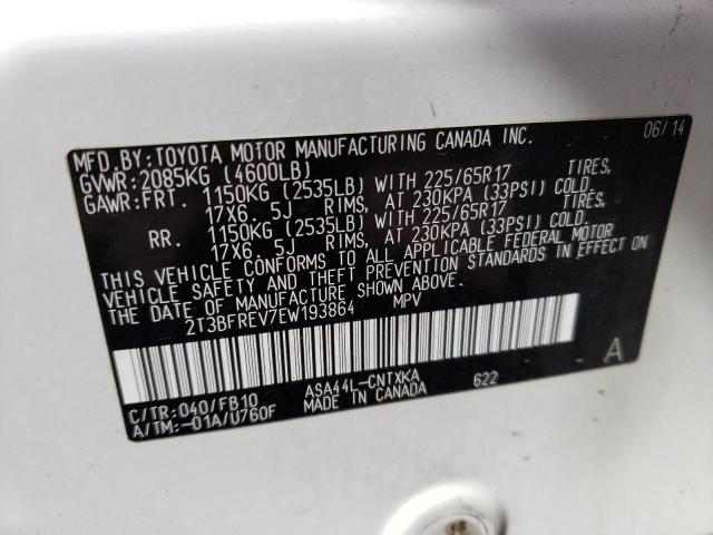 Photo 10 from auction – 2014 TOYOTA RAV4 LE with VIN 2T3BFREV7EW193864