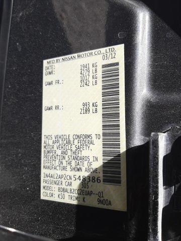 Photo 10 from auction – 2012 NISSAN ALTIMA BAS with VIN 1N4AL2AP2CN548386