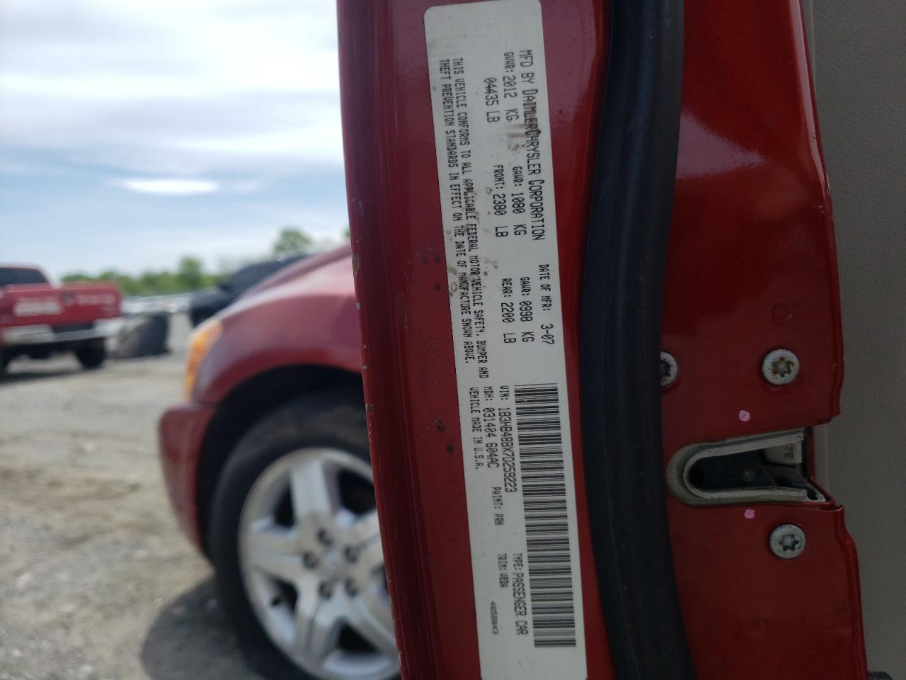Photo 10 from auction – 2007 DODGE CALIBER SX with VIN 1B3HB48BX7D259223