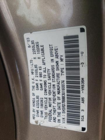 HONDA CR-V EX 2003 with VIN SHSRD78883U160074 - Photo from auction