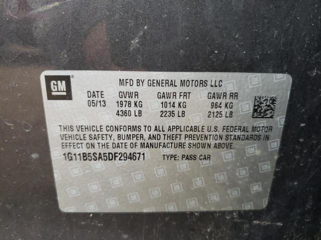 Photo 10 from auction – 2013 CHEVROLET MALIBU LS with VIN 1G11B5SA5DF294671