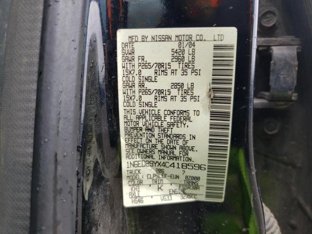 Photo 10 from auction – 2004 NISSAN FRONTIER C with VIN 1N6ED29YX4C418596