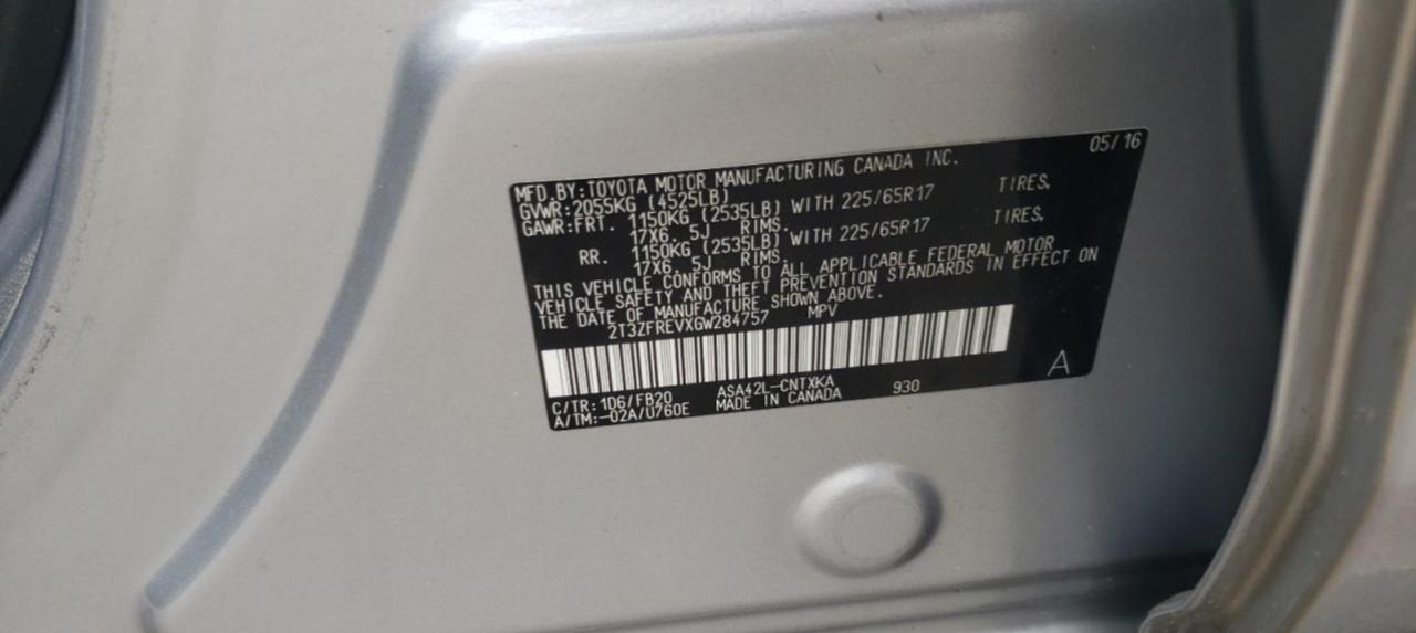 Photo 20 from auction – 2016 TOYOTA RAV4 with VIN 2T3ZFREVXGW284757