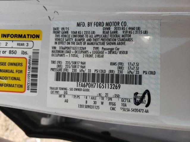Photo 10 from auction – 2016 FORD FUSION SE with VIN 1FA6P0H71G5113269