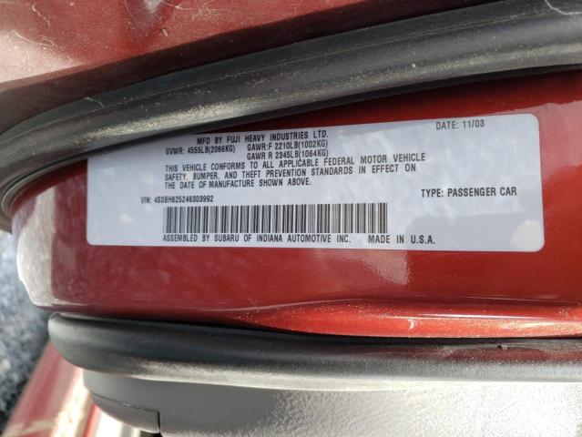 Photo 10 from auction – 2004 SUBARU LEGACY L S with VIN 4S3BH625246303992