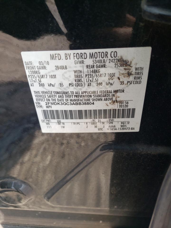 Photo 10 from auction – 2010 FORD EDGE SE with VIN 2FMDK3GC3ABB38804