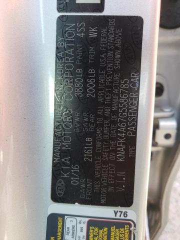 Photo 10 from auction – 2016 KIA FORTE LX with VIN KNAFK4A67G5586785