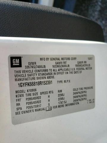 Photo 10 from auction – 2008 CADILLAC ESCALADE E with VIN 1GYFK66818R152391