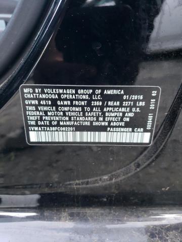 Photo 10 from auction – 2015 VOLKSWAGEN PASSAT S with VIN 1VWAT7A38FC062201
