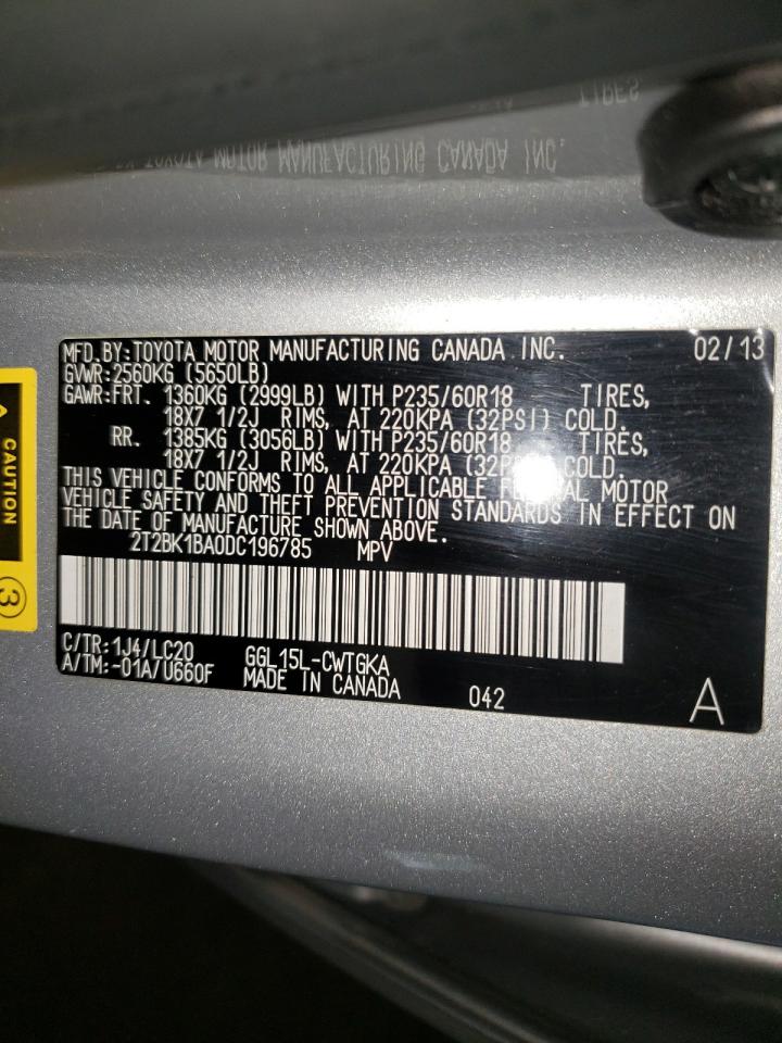 Photo 10 from auction – 2013 LEXUS RX 350 BAS with VIN 2T2BK1BA0DC196785