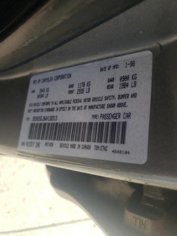 Photo 10 from auction – 1998 DODGE INTREPID E with VIN 2B3HD56J9WH139313